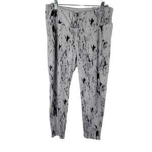 Calia Womens Black White Side Pockets Activewear Athetic Leggings XXL